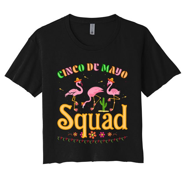 Cinco De Mayo Squad Flamingo Crop Top