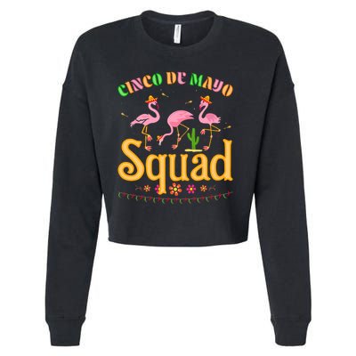 Cinco De Mayo Squad Flamingo Cropped Pullover Crew