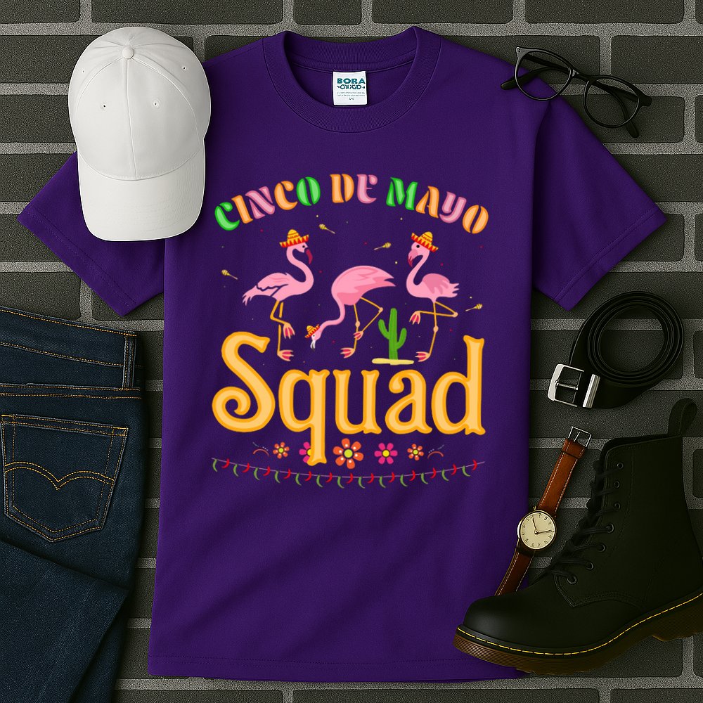 Cinco De Mayo Squad Flamingo Tall T-Shirt