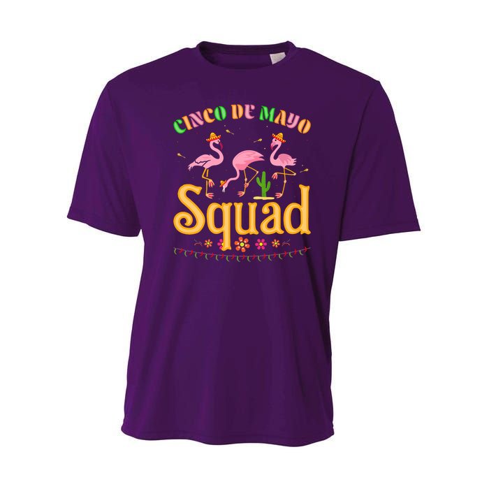 Cinco De Mayo Squad Flamingo Youth Performance Sprint T-Shirt