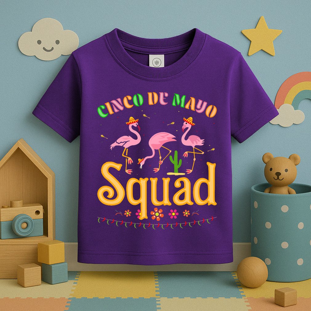 Cinco De Mayo Squad Flamingo Toddler T-Shirt