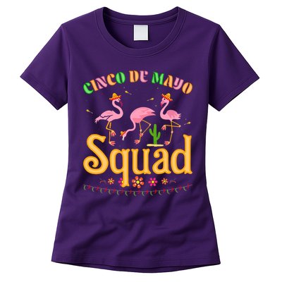 Cinco De Mayo Squad Flamingo Womens T-Shirt