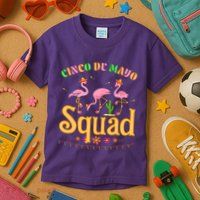 Cinco De Mayo Squad Flamingo Kids T-Shirt