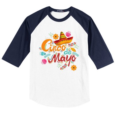 Cinco De Mayo Fiesta Celebration Baseball Sleeve Shirt