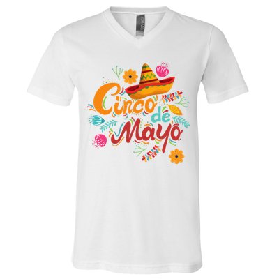 Cinco De Mayo Fiesta Celebration V-Neck T-Shirt