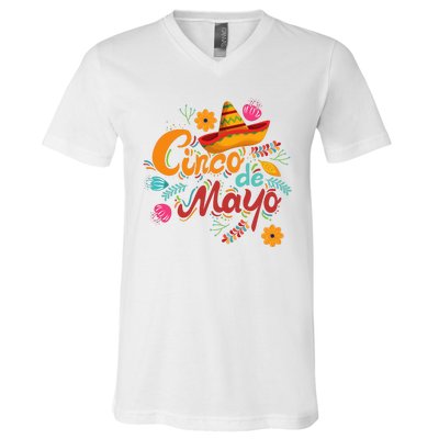 Cinco De Mayo Fiesta Celebration V-Neck T-Shirt