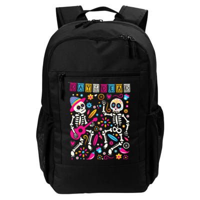 Colorful Dancing Mexican Skeletons Cute Day Of The Dead Daily Commute Backpack