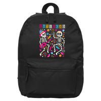 Colorful Dancing Mexican Skeletons Cute Day Of The Dead 16 in Basic Backpack