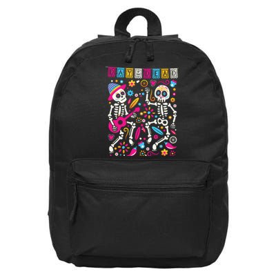 Colorful Dancing Mexican Skeletons Cute Day Of The Dead 16 in Basic Backpack