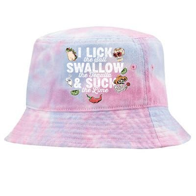 Cinco De Mayo Lick Salt Swallow Tequila Suck Lime Costume Gift Tie-Dyed Bucket Hat