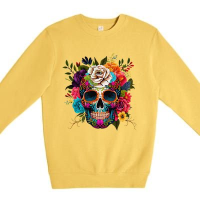 Cinco De Mayo Sugar Skull Day Of The Dead Mexican Fiesta Premium Crewneck Sweatshirt