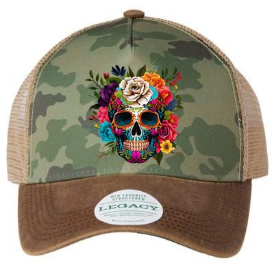 Cinco De Mayo Sugar Skull Day Of The Dead Mexican Fiesta Legacy Tie Dye Trucker Hat