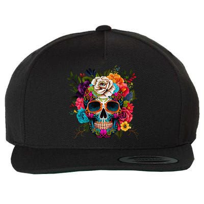 Cinco De Mayo Sugar Skull Day Of The Dead Mexican Fiesta Wool Snapback Cap