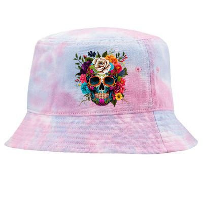 Cinco De Mayo Sugar Skull Day Of The Dead Mexican Fiesta Tie-Dyed Bucket Hat