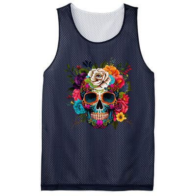 Cinco De Mayo Sugar Skull Day Of The Dead Mexican Fiesta Mesh Reversible Basketball Jersey Tank