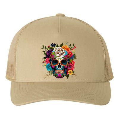 Cinco De Mayo Sugar Skull Day Of The Dead Mexican Fiesta Yupoong Adult 5-Panel Trucker Hat