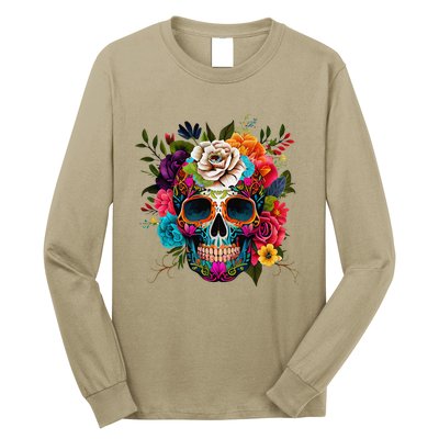 Cinco De Mayo Sugar Skull Day Of The Dead Mexican Fiesta Long Sleeve Shirt