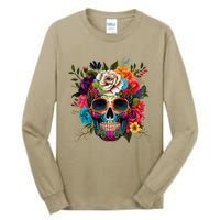 Cinco De Mayo Sugar Skull Day Of The Dead Mexican Fiesta Tall Long Sleeve T-Shirt