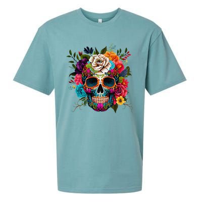 Cinco De Mayo Sugar Skull Day Of The Dead Mexican Fiesta Sueded Cloud Jersey T-Shirt