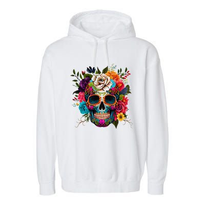 Cinco De Mayo Sugar Skull Day Of The Dead Mexican Fiesta Garment-Dyed Fleece Hoodie