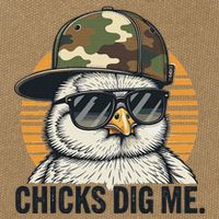 Chicks Dig Me Easter Camo Hat Happy Easter Funny Cotton Canvas Backpack
