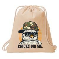 Chicks Dig Me Easter Camo Hat Happy Easter Funny Drawstring Bag