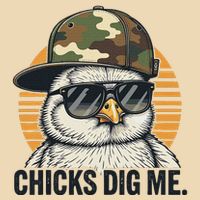 Chicks Dig Me Easter Camo Hat Happy Easter Funny Drawstring Bag