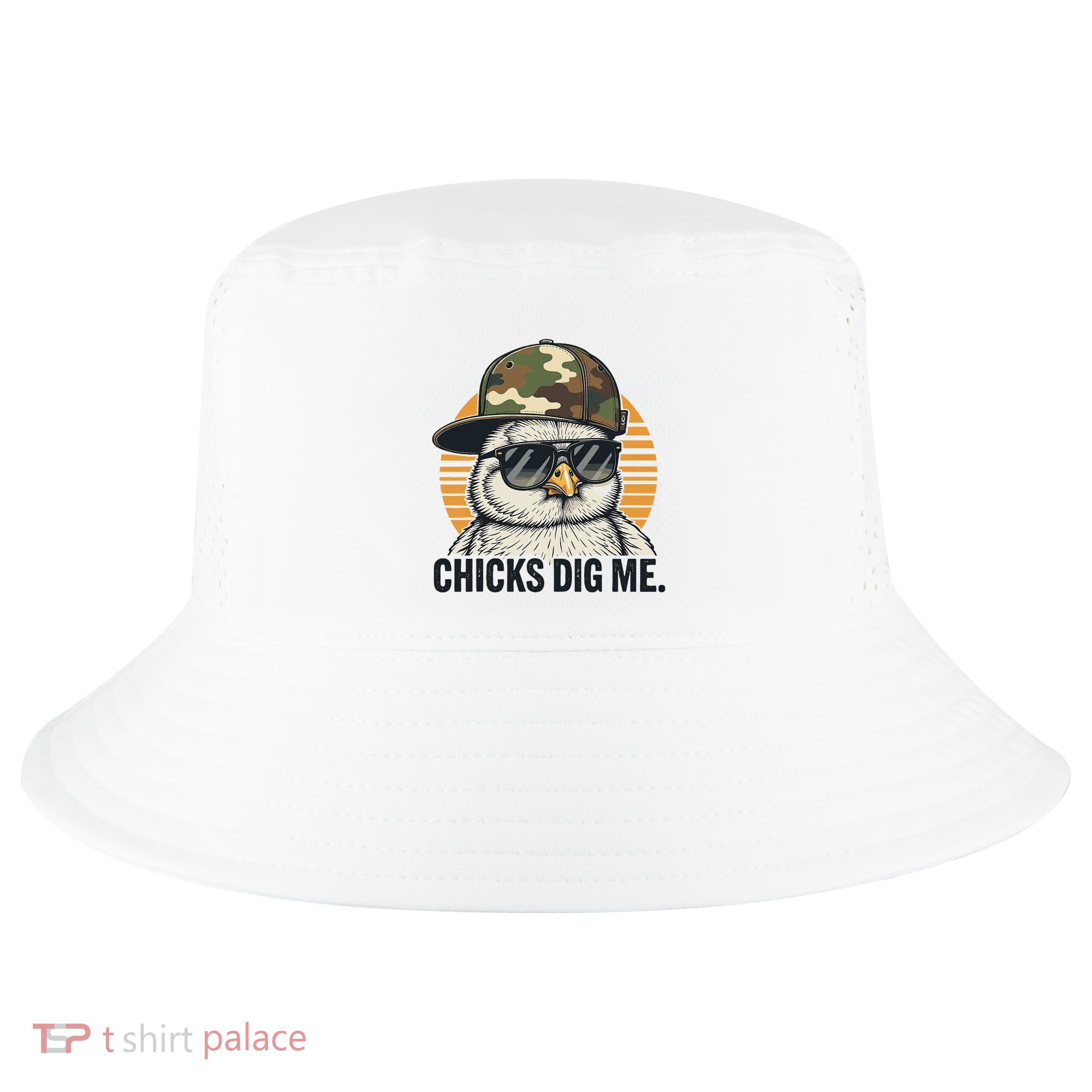 Chicks Dig Me Easter Camo Hat Happy Easter Funny Cool Comfort Performance Bucket Hat