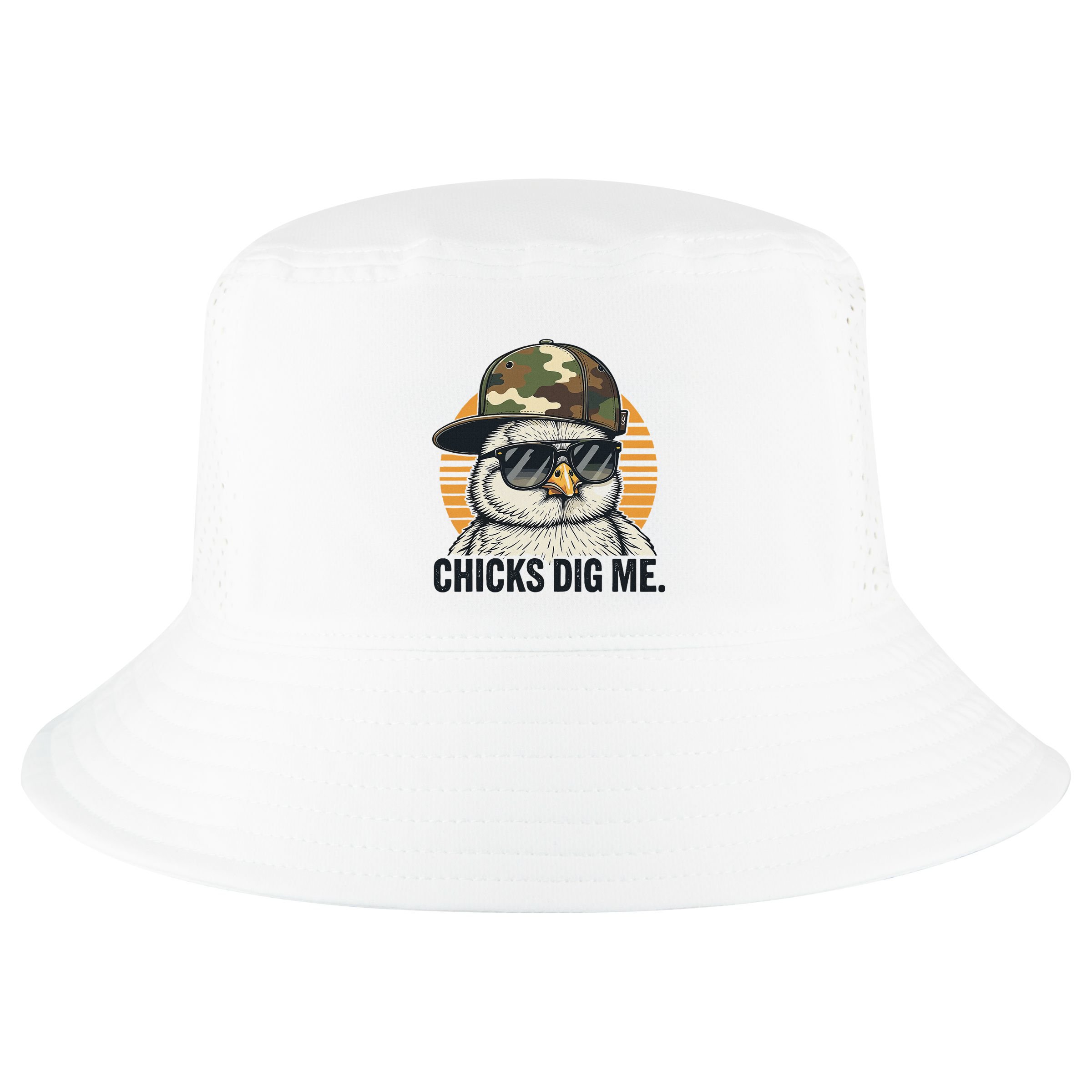 Chicks Dig Me Easter Camo Hat Happy Easter Funny Cool Comfort Performance Bucket Hat