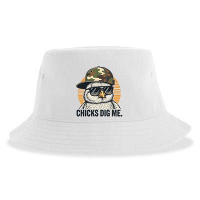 Chicks Dig Me Easter Camo Hat Happy Easter Funny Sustainable Bucket Hat