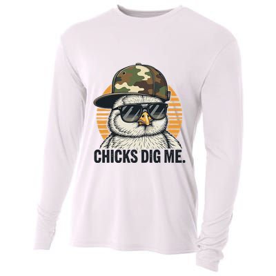 Chicks Dig Me Easter Camo Hat Happy Easter Funny Cooling Performance Long Sleeve Crew