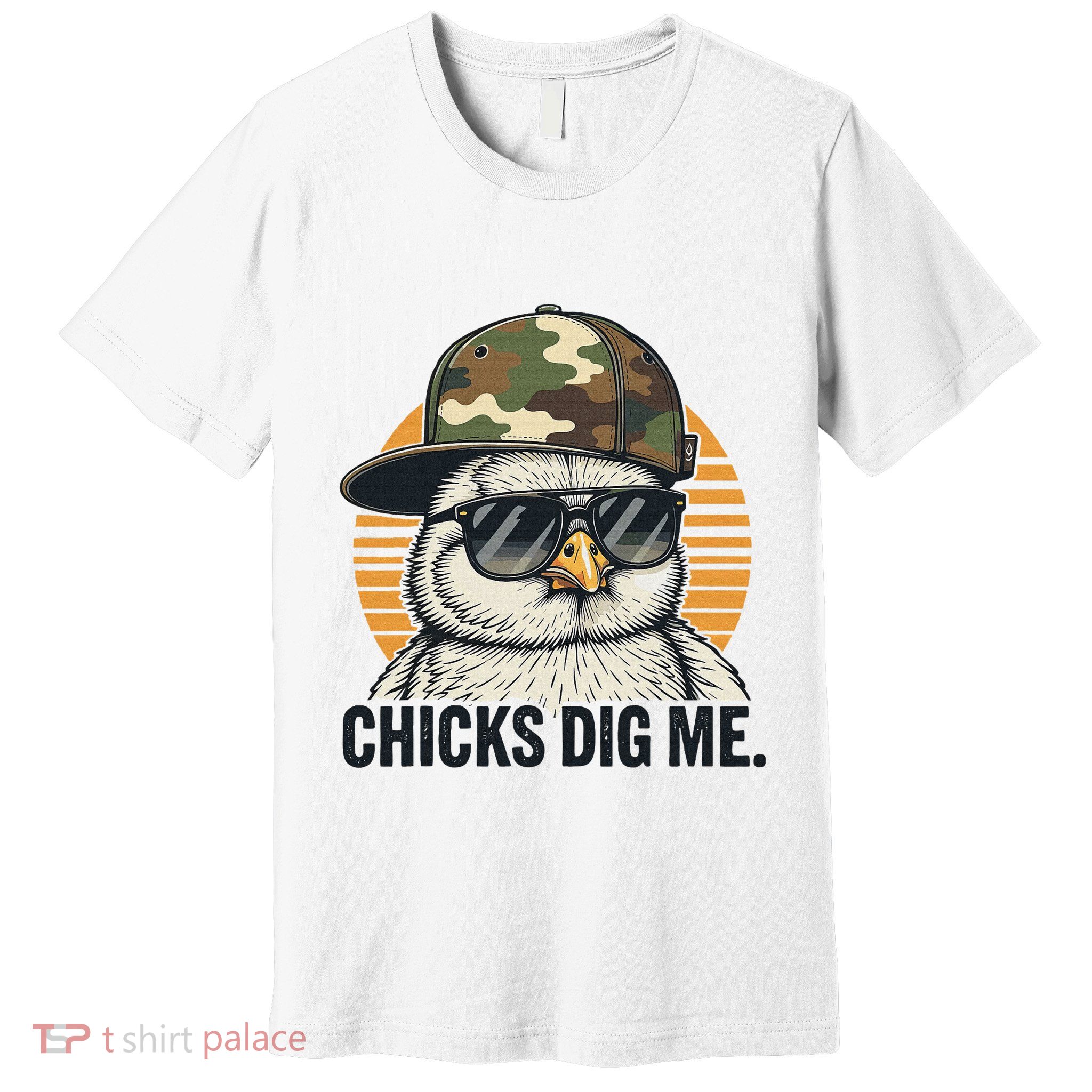 Chicks Dig Me Easter Camo Hat Happy Easter Funny Premium T-Shirt