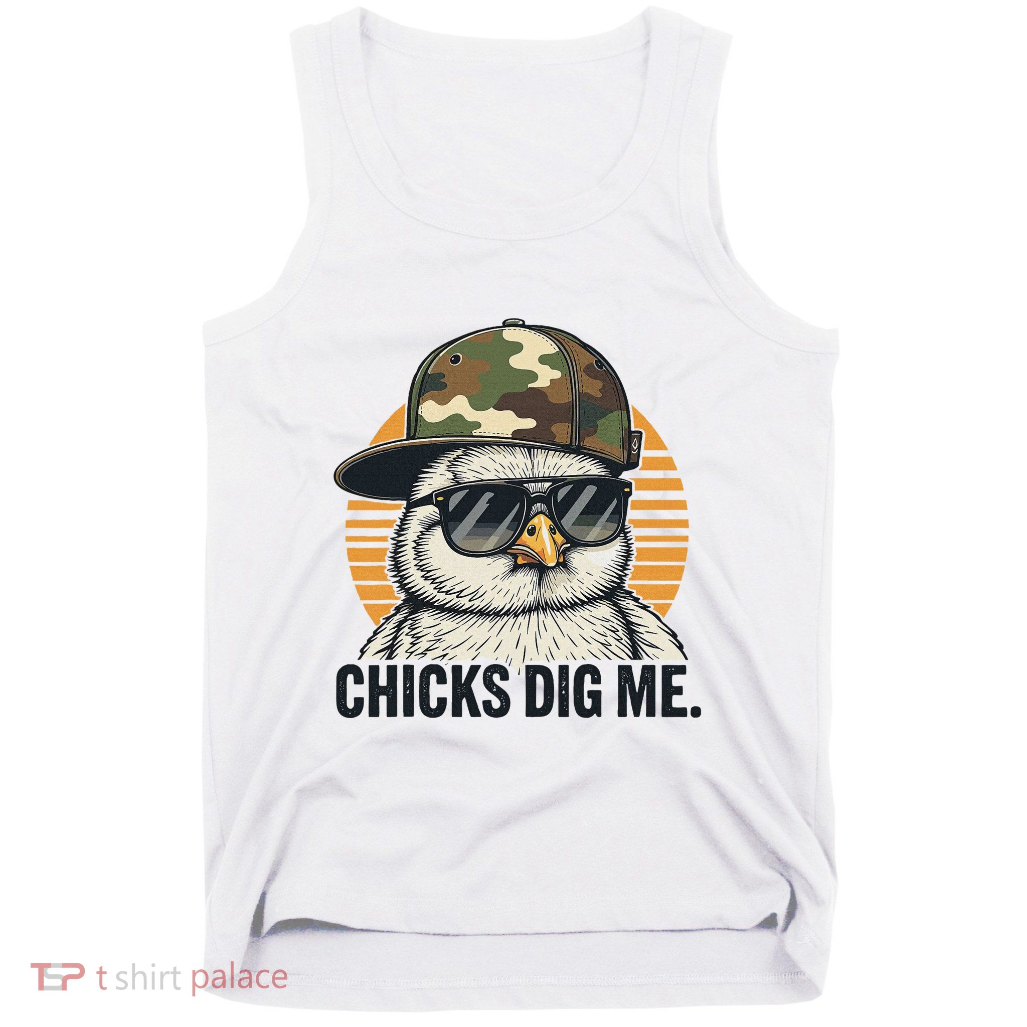 Chicks Dig Me Easter Camo Hat Happy Easter Funny Tank Top