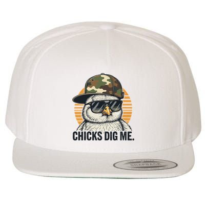 Chicks Dig Me Easter Camo Hat Happy Easter Funny Wool Snapback Cap
