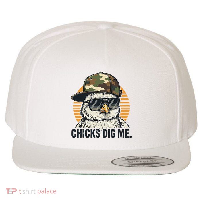 Chicks Dig Me Easter Camo Hat Happy Easter Funny Wool Snapback Cap