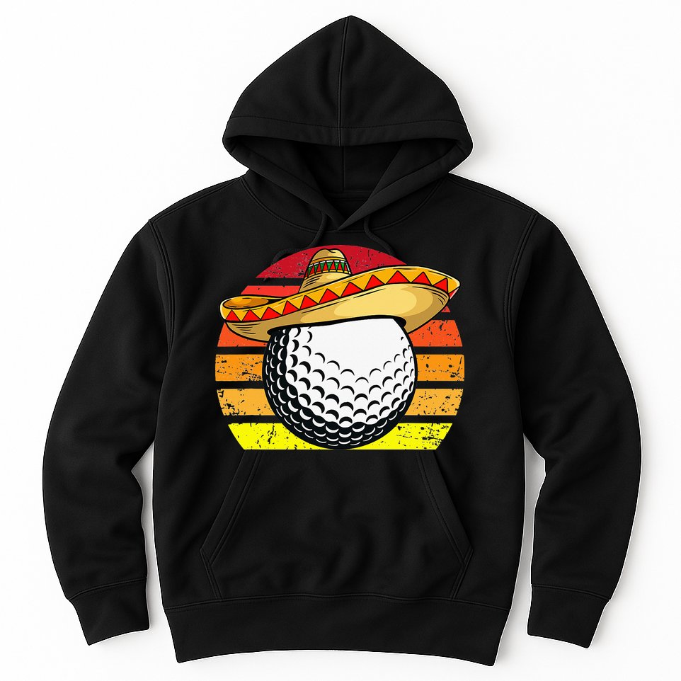 Cinco de Mayo Golf Ball With Sombrero Golfer Mexican Fiesta Hoodie