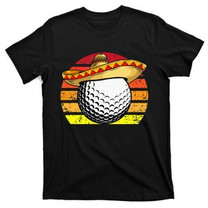 Cinco de Mayo Golf Ball With Sombrero Golfer Mexican Fiesta T-Shirt