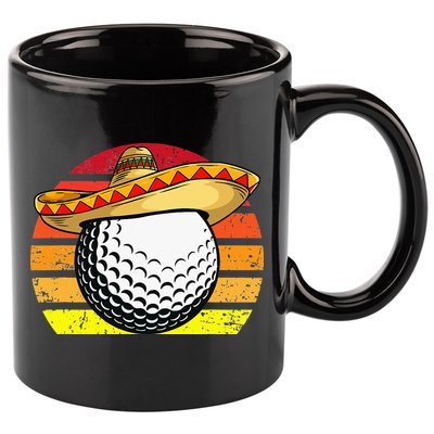 Cinco de Mayo Golf Ball With Sombrero Golfer Mexican Fiesta 11oz C Handle Ceramic Mug