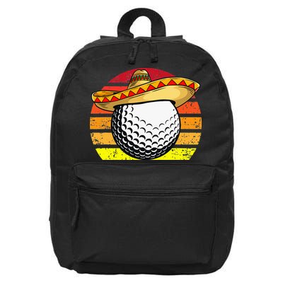 Cinco de Mayo Golf Ball With Sombrero Golfer Mexican Fiesta 16 in Basic Backpack