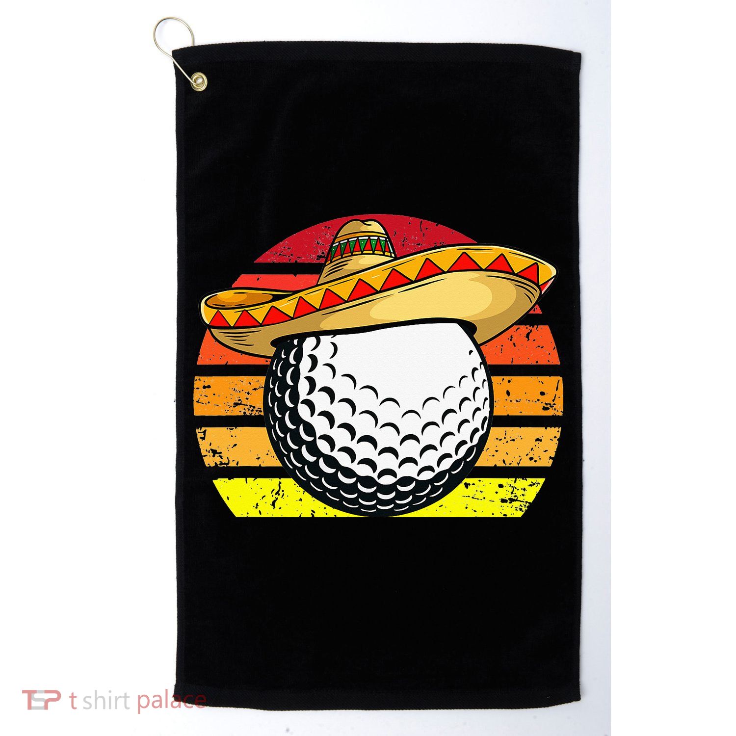 Cinco de Mayo Golf Ball With Sombrero Golfer Mexican Fiesta Platinum Collection Golf Towel