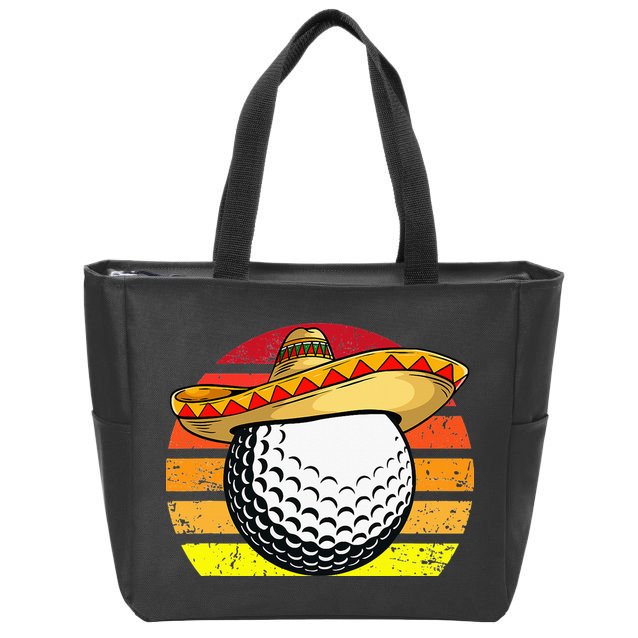 Cinco de Mayo Golf Ball With Sombrero Golfer Mexican Fiesta Zip Tote Bag