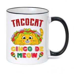 Cinco de Meow taco cat, Mexican Cinco De Mayo Cat Lovers 11oz Black Color Changing Mug