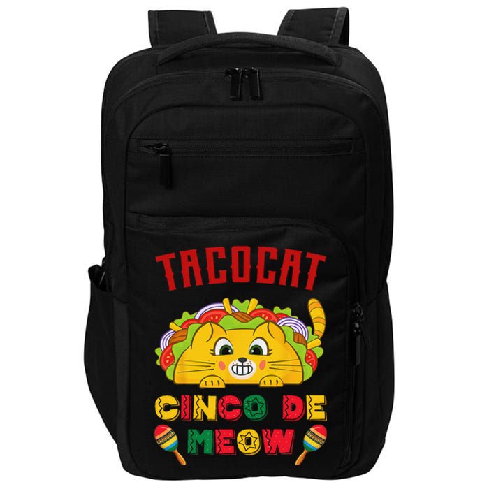 Cinco de Meow taco cat, Mexican Cinco De Mayo Cat Lovers Impact Tech Backpack