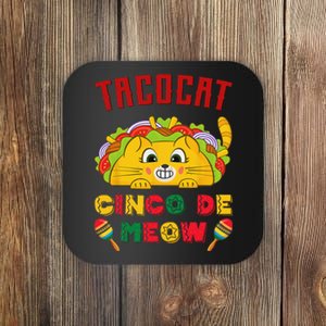 Cinco de Meow taco cat, Mexican Cinco De Mayo Cat Lovers Coaster