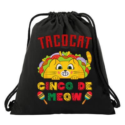 Cinco de Meow taco cat, Mexican Cinco De Mayo Cat Lovers Drawstring Bag