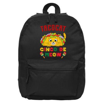 Cinco de Meow taco cat, Mexican Cinco De Mayo Cat Lovers 16 in Basic Backpack