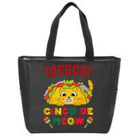 Cinco de Meow taco cat, Mexican Cinco De Mayo Cat Lovers Zip Tote Bag