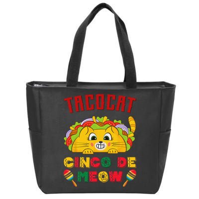 Cinco de Meow taco cat, Mexican Cinco De Mayo Cat Lovers Zip Tote Bag