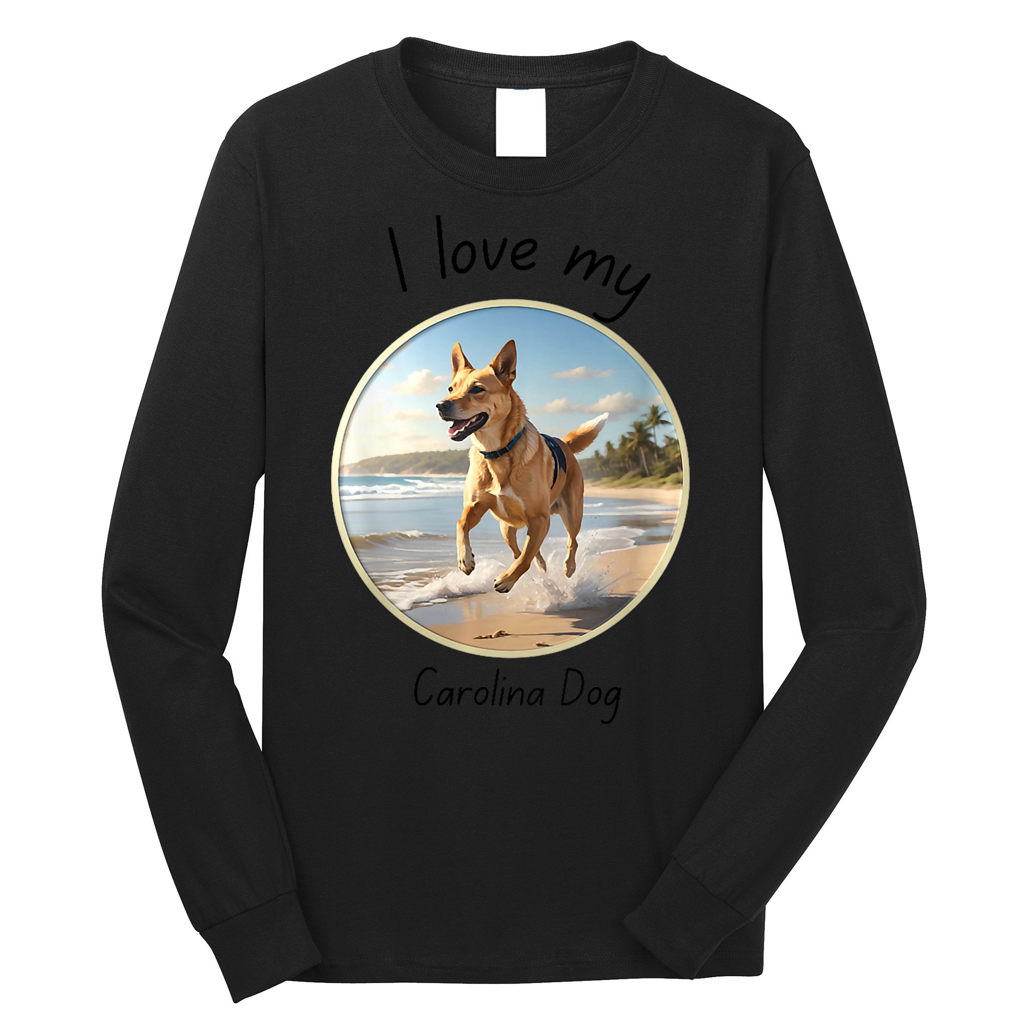 Carolina Dog Matter Dog Running On Beach Long Sleeve Shirt