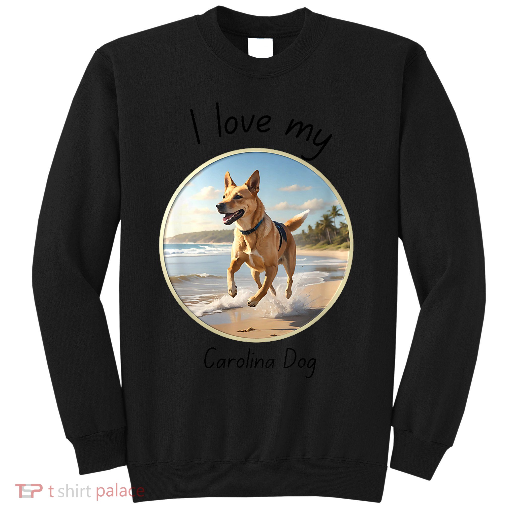 Carolina Dog Matter Dog Running On Beach Sweatshirt
